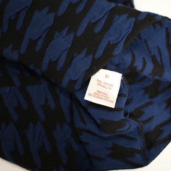 NEW Torn by Ronny Kobo Blue Black Long Sleeve Sweater Dress M - Picture 10 of 11